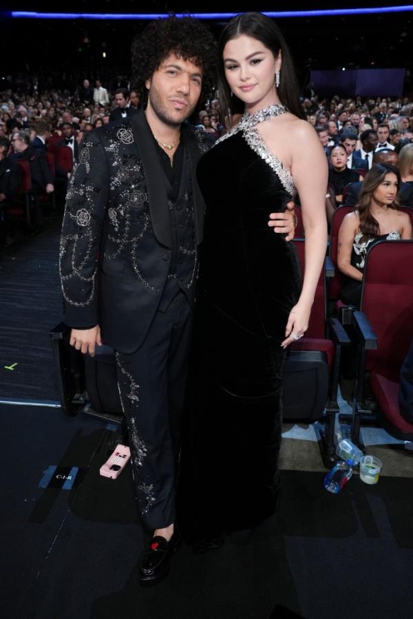 Benny Blanco and Selena Gomez at the 76th Emmy Awards on Sunday, Sept. 15, 2024 at the Peacock Theater in Los Angeles.