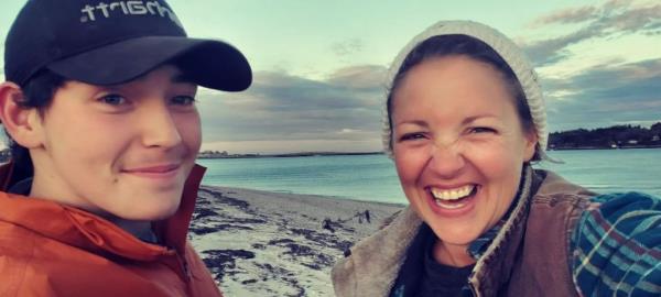 Cara Lamb and her son