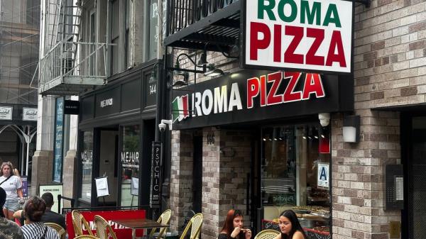 An exterior of Roma Pizza