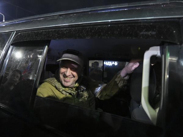 Head of the Wagner Group Yevgeny Prigozhin left the Southern Military District headquarters on June 24, 2023 in Rostov-on-Don, Russia