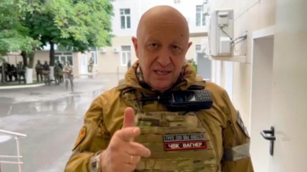 Yevgeny Prigozhin, the owner of the Wagner Group military company, records his video addresses in Rostov-on-Don, Russia, Saturday, June 24, 2023