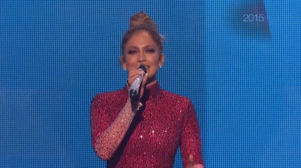 Jennifer Lopez in a virtual message at the AMAs on Sunday.