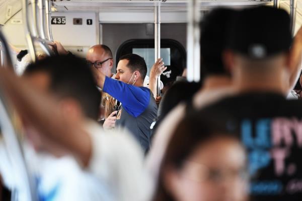 Lt. John Cedeno on the subway