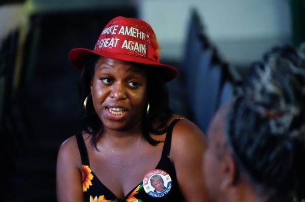 P. Rae Easily arrives at the Natio<em></em>nal Association of Black Journalists co<em></em>nvention on July 31, 2024.