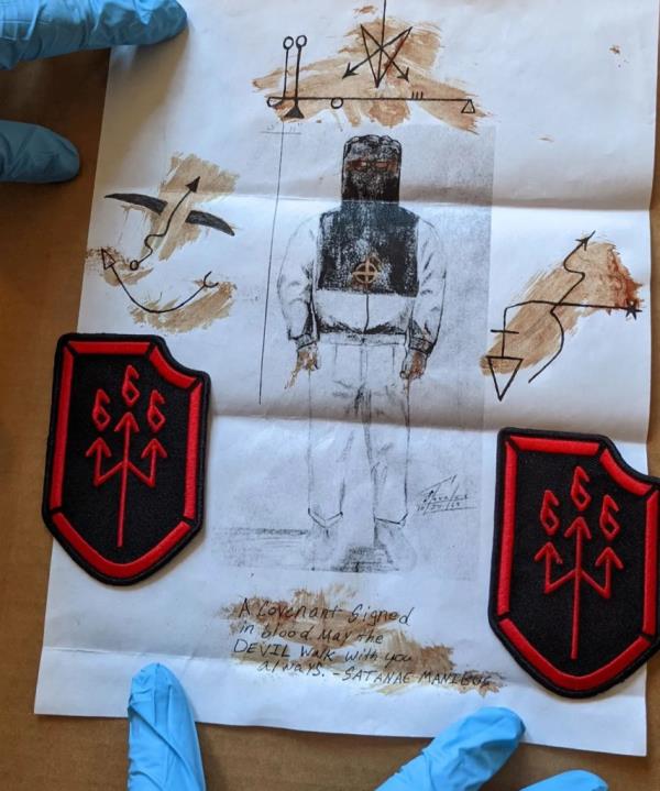 Almeida also had a bizarre cultish drawing and books in his home.