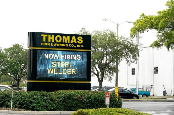 Now hiring sign