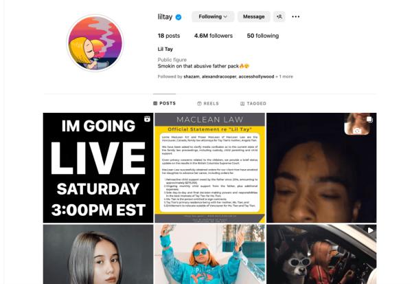 Lil Tay's court battle with dad 'taken a toll on her mental well-being': manager
