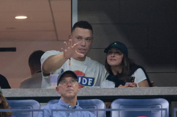 Aaron Judge and his wife Samantha Bracksieck attend the U.S. Open on Mo<em></em>nday night.  