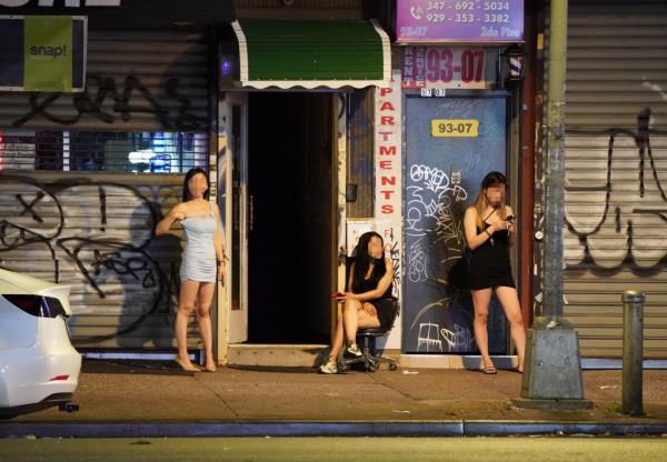 Prostitutes lined up in Corona. 