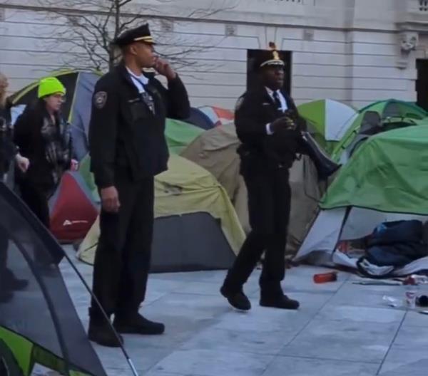 Police arrested 47 students who set up tents for a protest at Yale University on April 22, 2024.