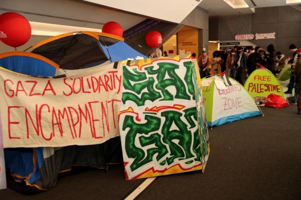 The protestors demanded that The New School 