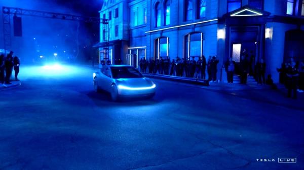 Tesla robotaxi at unveiling event on Oct. 10, 2024.