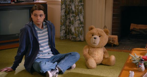 John (Max Burkholder) and Ted (voiced by Seth MacFarlane) get into all sorts of trouble on 