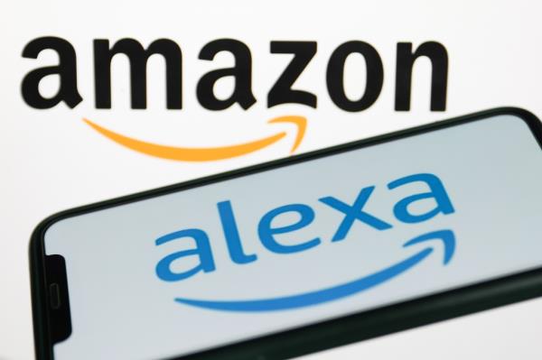 Alexa logo displayed on a phone screen