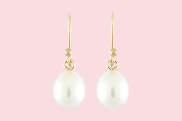 A pair of pearl earrings
