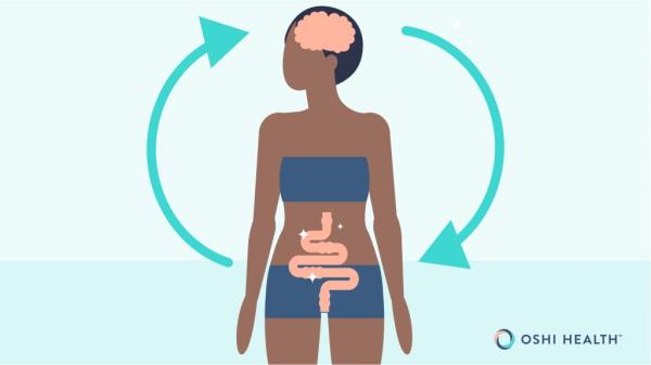 An illustration showing a co<em></em>nnection between the stomach and brain.