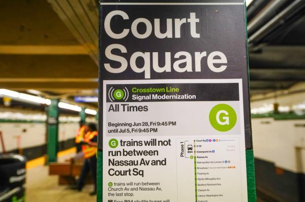 The Court Square sign.