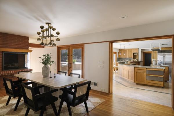 The modern home was completed in 1980, as one of Lloyd Wright's final residential projects.