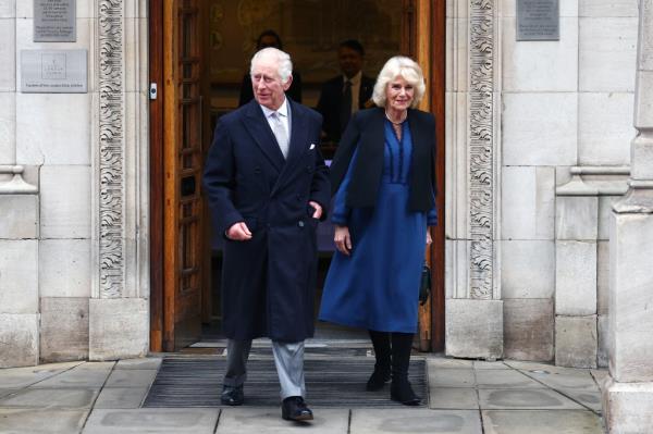 King Charles III and Queen Camilla are seen leaving The Lo<em></em>ndon Clinic on Jan. 29 in London. 