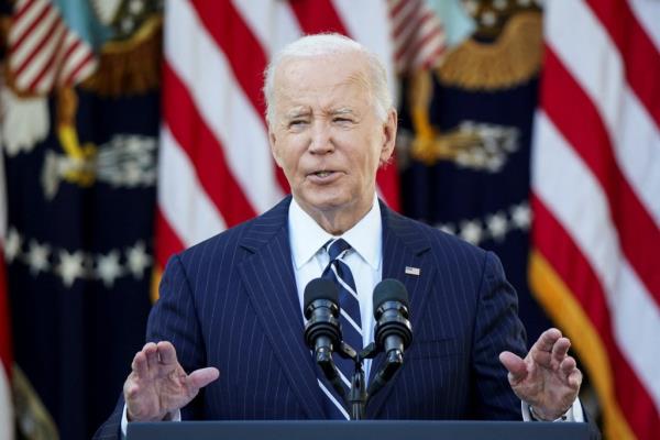 U.S. President Joe Biden delivering remarks on the 2024 election results and upcoming presidential transition of power in the Rose Garden of the White House