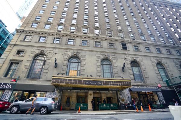 The migrant shelter at the old Roosevelt Hotel in Manhattan. 