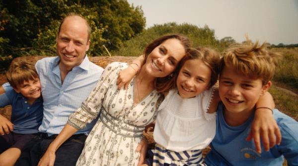 Handout photo provided by Kensington Palace of the Princess of Wales with the Prince of Wales, Prince George (right), Princess Charlotte (second right) and Prince Louis (left).