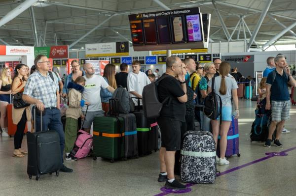 Passengers in the UK stranded at airport.