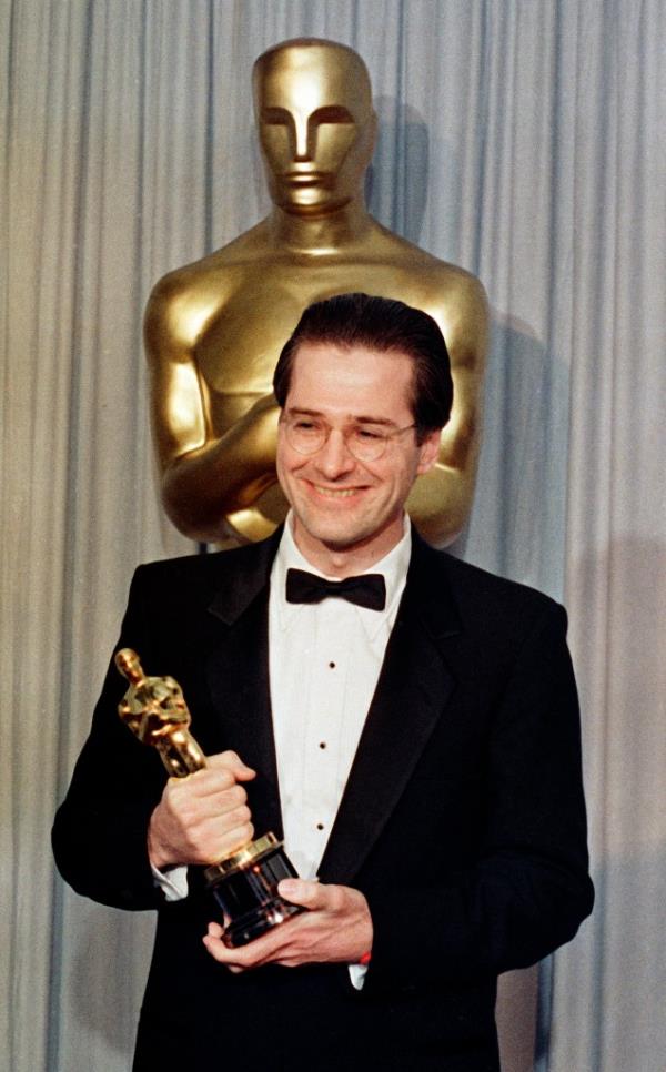 John Patrick Shanley backstage at the Academy Awards in LA in 1988.