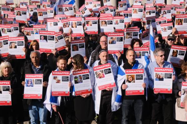 A Bring Them Home rally for the kidnapped Israelis in the Hamas attack in London.