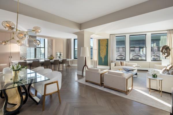 The listed unit has plenty of space for entertaining.