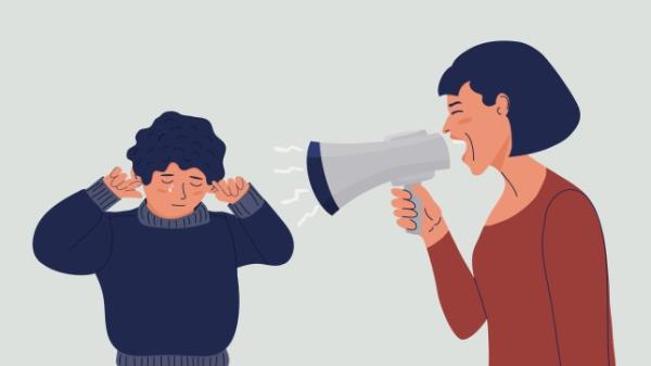 mum shouting at son