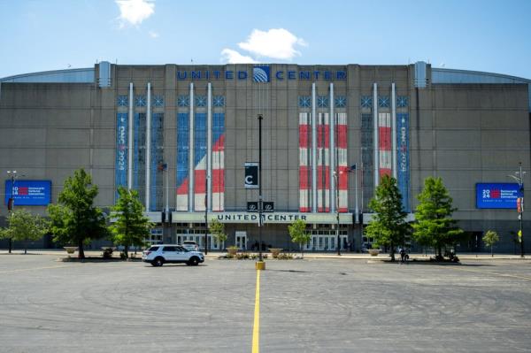 General view shows the United Center, the venue for the upcoming Democratic Natio<em></em>nal Co<em></em>nvention (DNC), during a media walk through of the facility in Chicago, Illinois, U.S., May 22, 2024