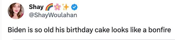 One user quipped that Biden's birthday cake looked like a 