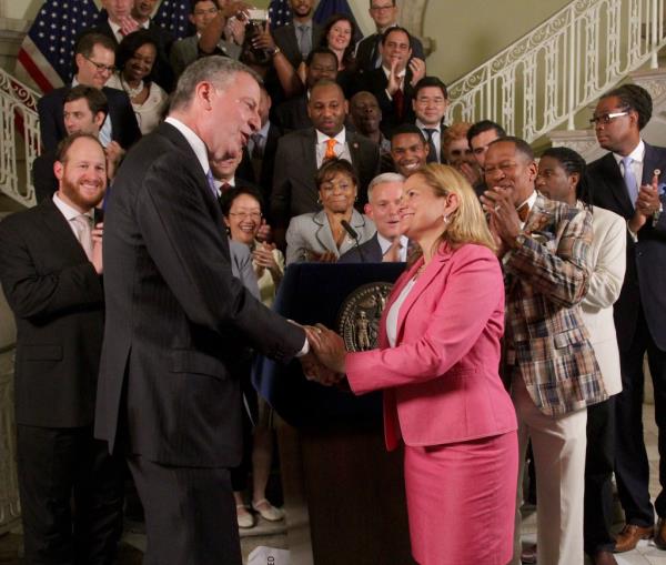 Bill de Blasio and Melissa Mark-Viverito.