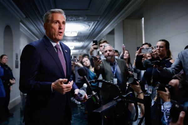 Kevin McCarthy speaks to reporters at the U.S. Capitol in Washington, D.C. on Tuesday.