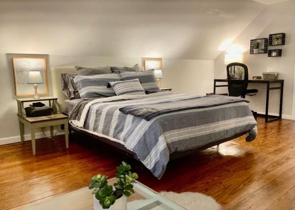 One of three bedrooms. 