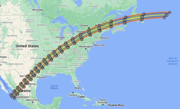 Astro<em></em>nauts aboard the ISS will be able to see the eclipse as it passes through Maine and New Brunswick.