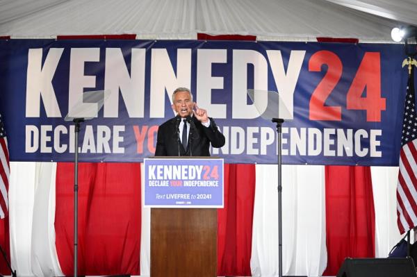 Robert F Kennedy Jr. announces his entry to the 2024 presidential race as an independent candidate in Philadelphia, Pennsylvania.