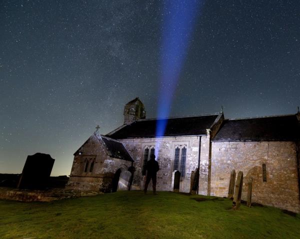 Milky Way rising over St Aidan's Church at Thockrington, Northumberland, captured by photographer Tony Nellis, 24, January 14 2024.