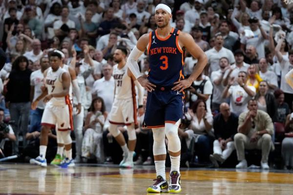 Josh Hart and the Knicks lost to the Heat in the NBA playoffs last season.
