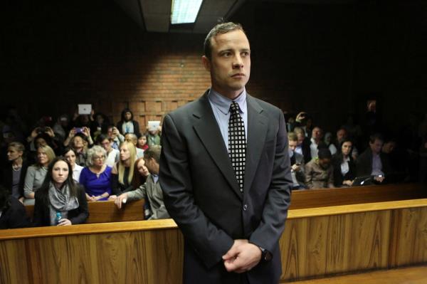 Pistorius inside the Pretoria Magistrates court prior to proceedings on June 4, 2013.