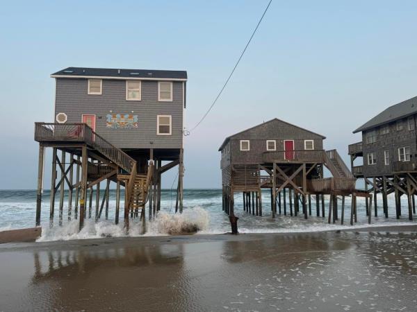 Other Outerbanks homes on the shore are threatened. 