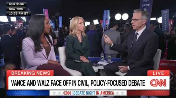 CNN's top political anchors panned Democratic vice presidential hopeful Tim Walz's debate performance.