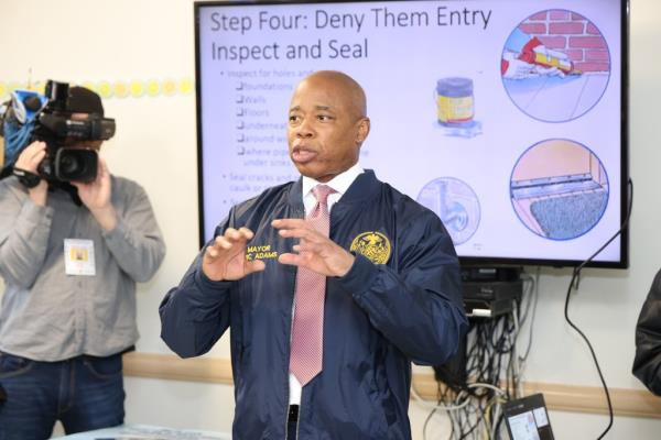 MARCH 23, 2023 BRONX, NY</p>

<p>　　NYC Mayor Eric Adams speaks at the Rat Academy in the Bronx</p>

<p>　　Dennis A. Clark</p>

<p>　　aNypostinhousea