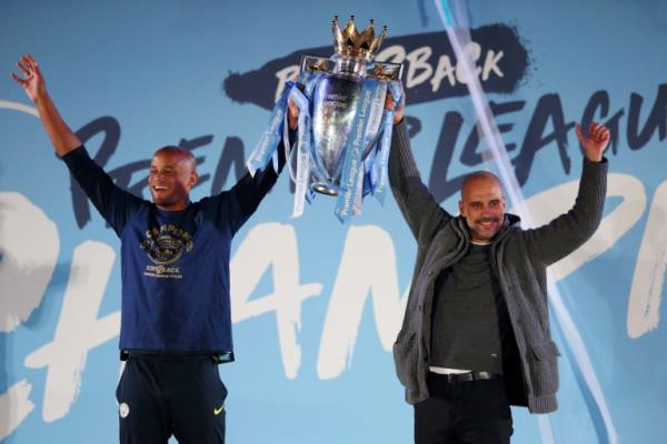 Vincent Kompany and Pep Guardiola