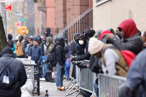 Migrants on the Lower East Side.