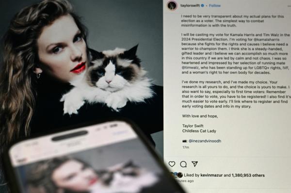 Taylor Swift on September 10, 2024 endorsed Democrat Kamala Harris in the US presidential co<em></em>ntest against Do<em></em>nald Trump, saying she was a 