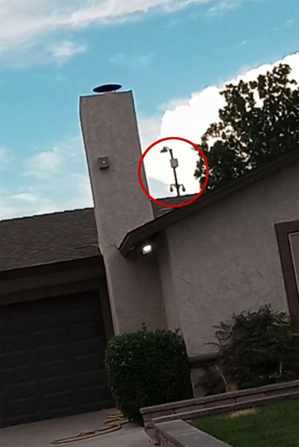 This is the surveillance system installed by police at the home wher<em></em>e a 911 call revealed claims of an alien landing.