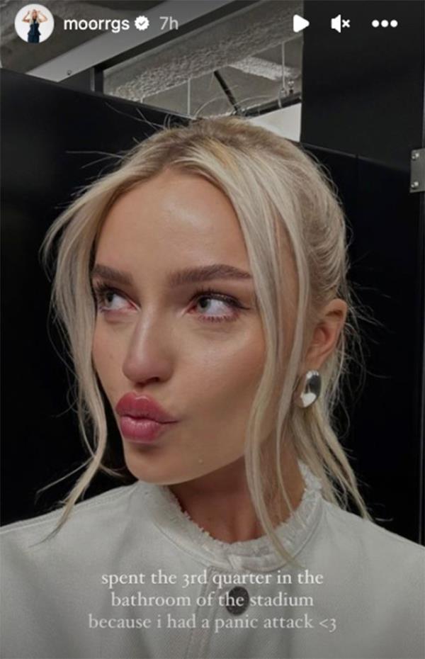 Morgan Riddle posted a photo of herself in a bathroom stall after suffering a panic attack during the champio<em></em>nship contest.