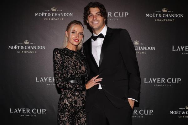 Morgan Riddle with boyfriend Taylor Fritz in 2022.